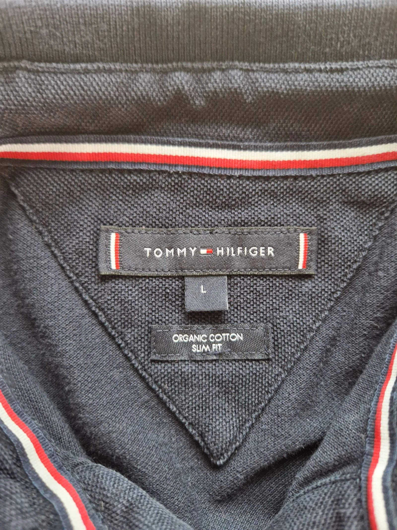 Polo Tommy Hilfiger hombre azul marino Slim Fit talla L algodón orgánico – photo 6